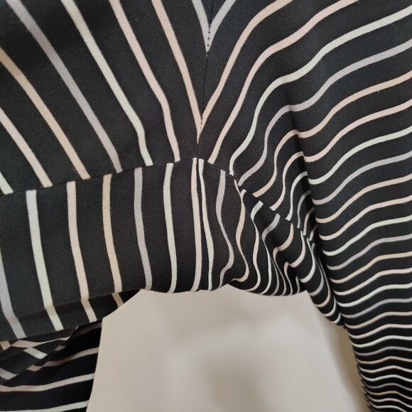 Cacique Womens 3X 22/24 Pajama Pants Black Pink Stripes Plus Size Drawstring - Picture 4 of 7